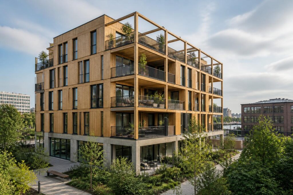 Ökologische Holz-Hybridbauweisen: Ressourceneffizienter Geschossbau